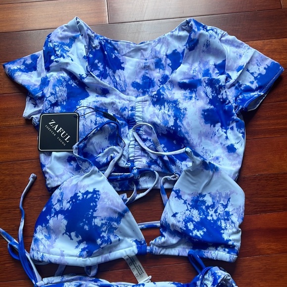 ZAFUL Womens Tie Dye 3 Piece Bikini Set - Picture 2 of 8